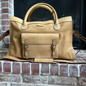 All leather overnight weekend duffle bag